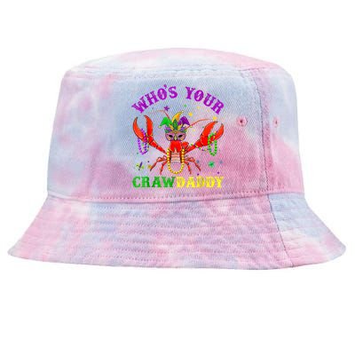 Whos Your Crawdaddy Crawfish Jester Beads Mardi Gras Funny Gift Tie-Dyed Bucket Hat