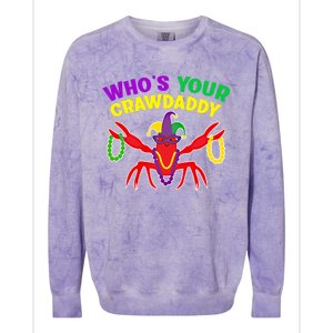 Whos Your Crawdaddy Crawfish Jester Mardi Gras Funny Gift Colorblast Crewneck Sweatshirt