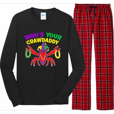 Whos Your Crawdaddy Crawfish Jester Mardi Gras Funny Gift Long Sleeve Pajama Set