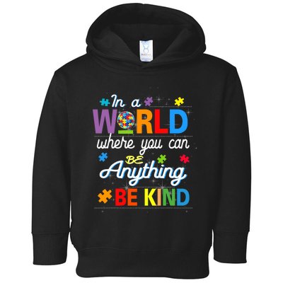 Where You Can Be Anything Be Kind Kindness Autism Awareness Toddler Hoodie