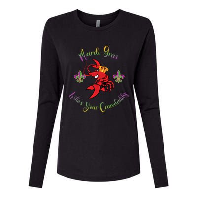 Whos Your Crawdaddy Crawfish Jester Mardi Gras Parade Gift Womens Cotton Relaxed Long Sleeve T-Shirt