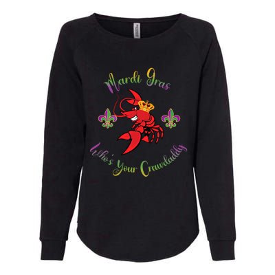 Whos Your Crawdaddy Crawfish Jester Mardi Gras Parade Gift Womens California Wash Sweatshirt