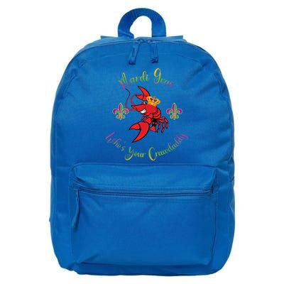 Whos Your Crawdaddy Crawfish Jester Mardi Gras Parade Gift 16 in Basic Backpack