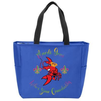 Whos Your Crawdaddy Crawfish Jester Mardi Gras Parade Gift Zip Tote Bag