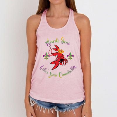 Whos Your Crawdaddy Crawfish Jester Mardi Gras Parade Gift Women's Knotted Racerback Tank