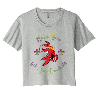 Whos Your Crawdaddy Crawfish Jester Mardi Gras Parade Gift Women's Crop Top Tee