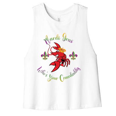 Whos Your Crawdaddy Crawfish Jester Mardi Gras Parade Gift Women's Racerback Cropped Tank