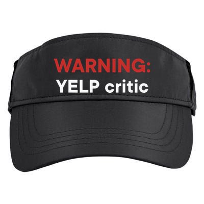 Warning Yelp Critic Funny Adult Drive Performance Visor