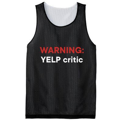 Warning Yelp Critic Funny Mesh Reversible Basketball Jersey Tank