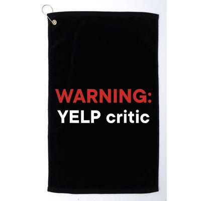 Warning Yelp Critic Funny Golf Towel