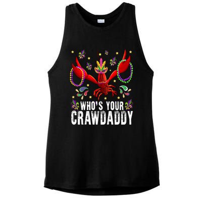 Whos Your Crawdaddy Mardi Gras Crawfish Jester Beads Funny Gift Ladies PosiCharge Tri-Blend Wicking Tank