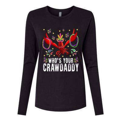 Whos Your Crawdaddy Mardi Gras Crawfish Jester Beads Funny Gift Womens Cotton Relaxed Long Sleeve T-Shirt