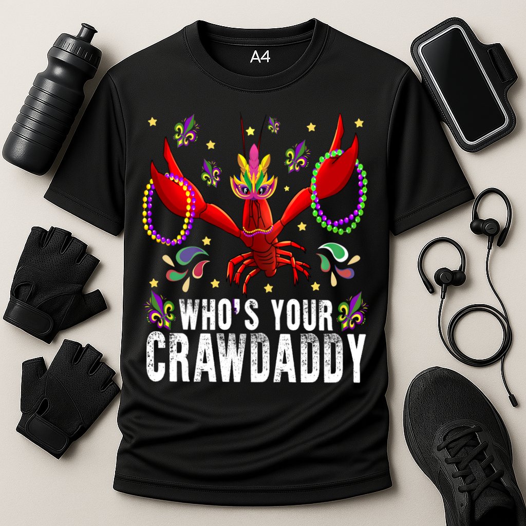 Whos Your Crawdaddy Mardi Gras Crawfish Jester Beads Funny Gift Cooling Performance Crew T-Shirt