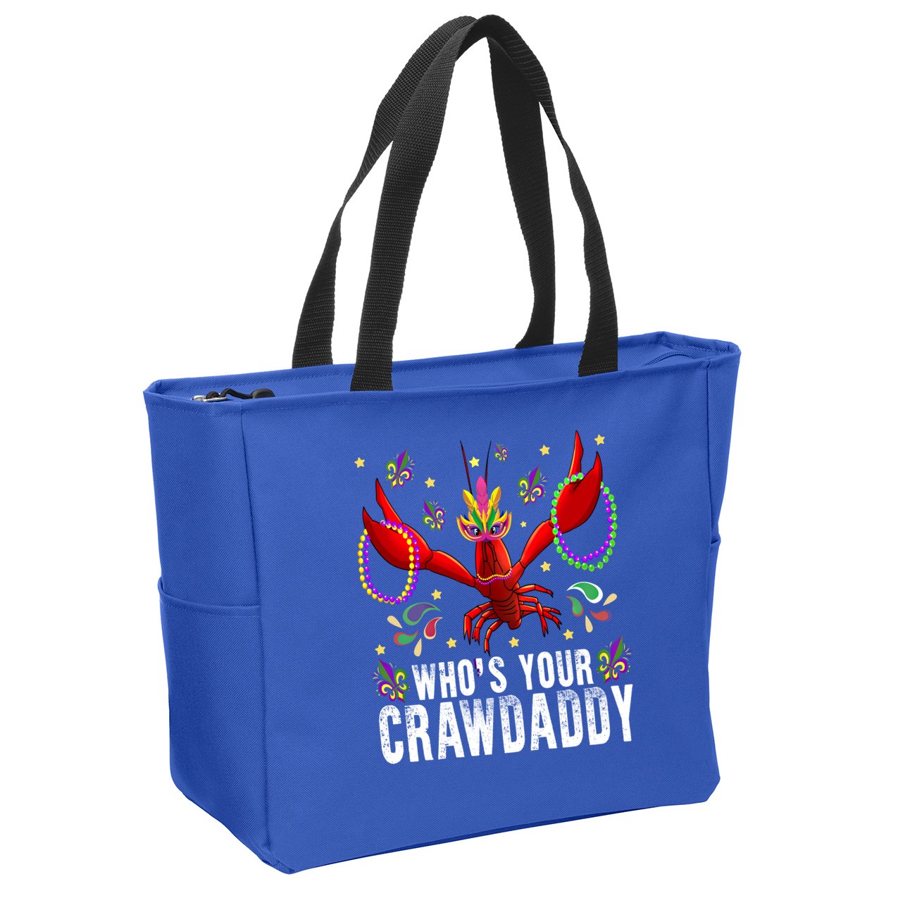 Whos Your Crawdaddy Mardi Gras Crawfish Jester Beads Funny Gift Zip Tote Bag