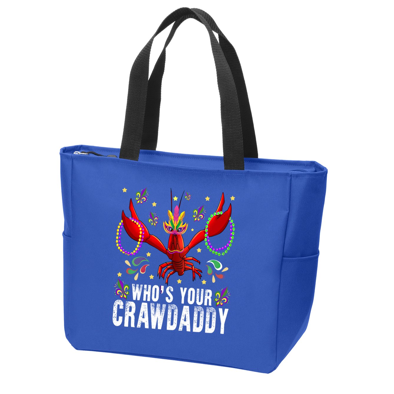 Whos Your Crawdaddy Mardi Gras Crawfish Jester Beads Funny Gift Zip Tote Bag