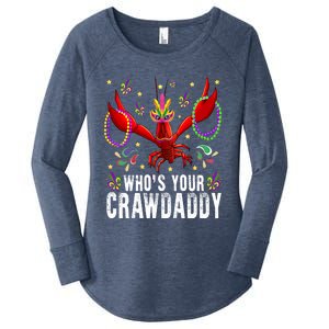 Whos Your Crawdaddy Mardi Gras Crawfish Jester Beads Funny Gift Women's Perfect Tri Tunic Long Sleeve Shirt