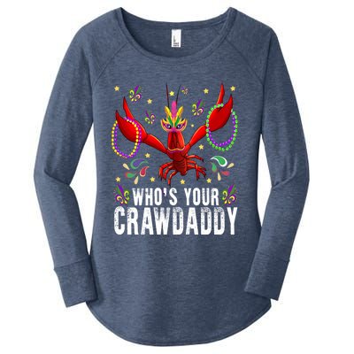 Whos Your Crawdaddy Mardi Gras Crawfish Jester Beads Funny Gift Women's Perfect Tri Tunic Long Sleeve Shirt