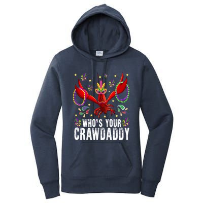 Whos Your Crawdaddy Mardi Gras Crawfish Jester Beads Funny Gift Women's Pullover Hoodie