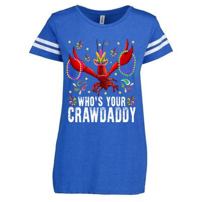 Whos Your Crawdaddy Mardi Gras Crawfish Jester Beads Funny Gift Enza Ladies Jersey Football T-Shirt