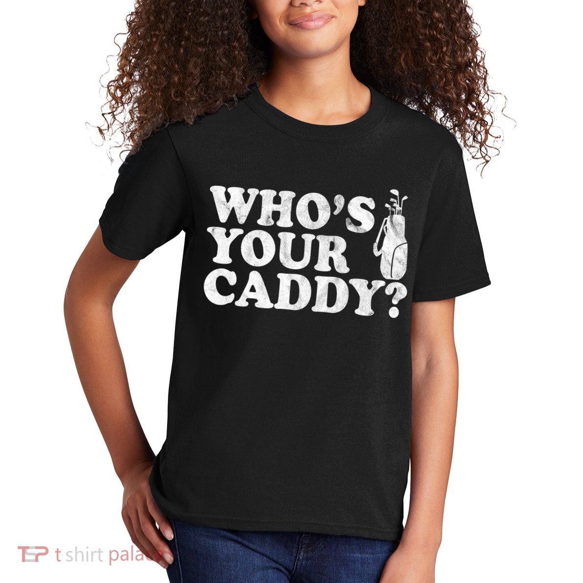 Whos Your Caddy Funny Golf Kids T-Shirt