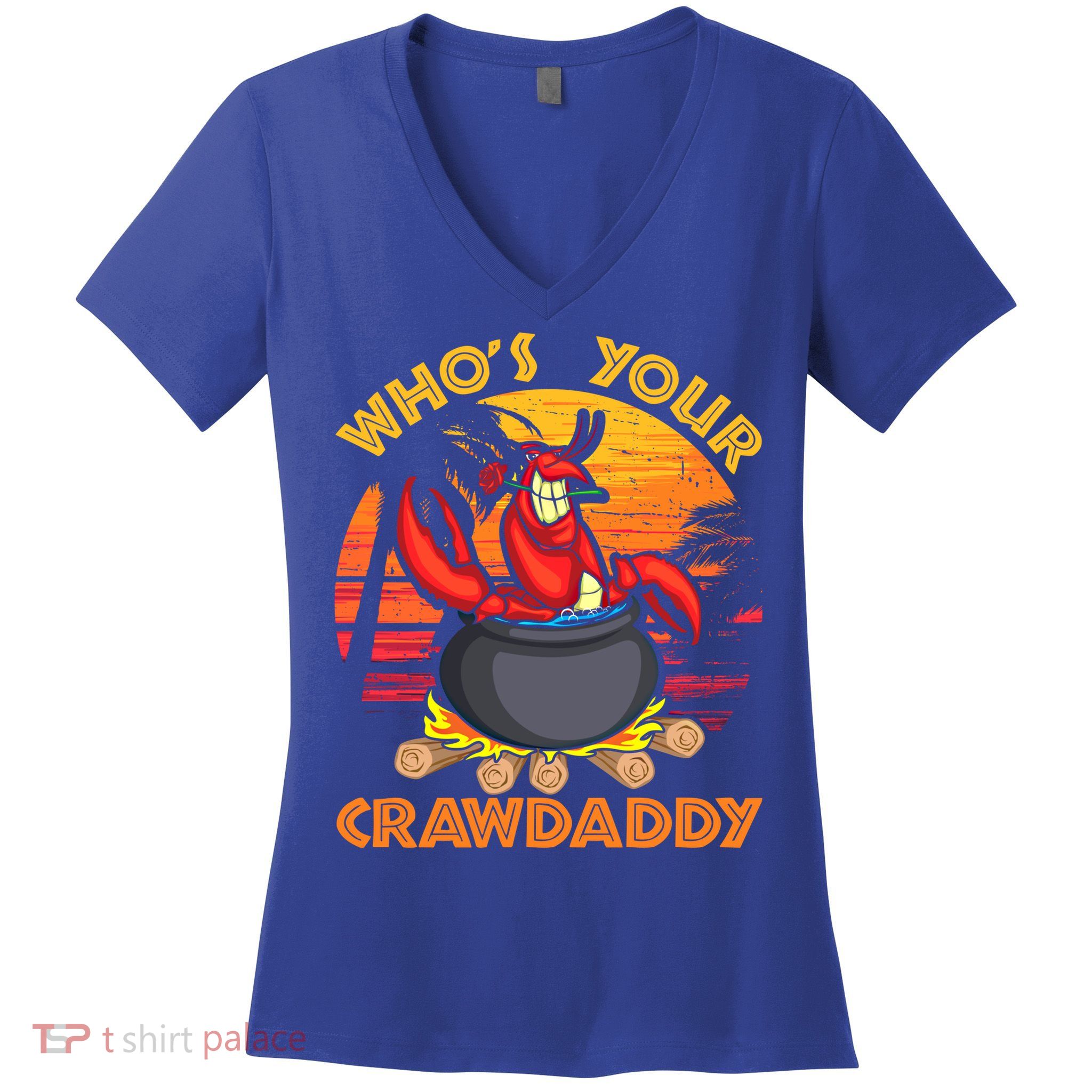Who's Your Crawdaddy Cajun Crawfish Lobster Foodie Dad Gift Women's V-Neck T-Shirt