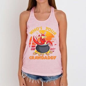 Who's Your Crawdaddy Cajun Crawfish Lobster Foodie Dad Gift Women's Knotted Racerback Tank