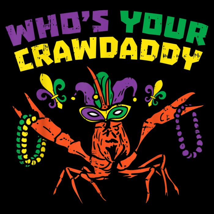 Whos Your Crawdaddy Crawfish Jester Beads Funny Mardi Gras Bucket Hat