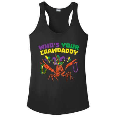 Whos Your Crawdaddy Crawfish Jester Beads Funny Mardi Gras Ladies PosiCharge Competitor Racerback Tank