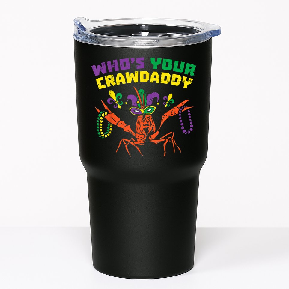 Whos Your Crawdaddy Crawfish Jester Beads Funny Mardi Gras Tumbler