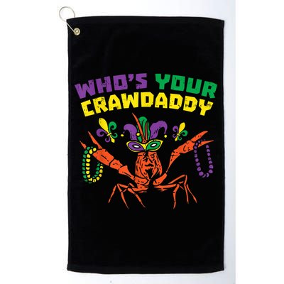 Whos Your Crawdaddy Crawfish Jester Beads Funny Mardi Gras Golf Towel