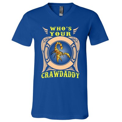 Who's Your Crawdaddy Crawfish Mardi Gras Gift V-Neck T-Shirt