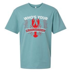 Who's Your Crawdaddy Funny Crawfish Boil Mardi Gras Gift Sueded Cloud Jersey T-Shirt