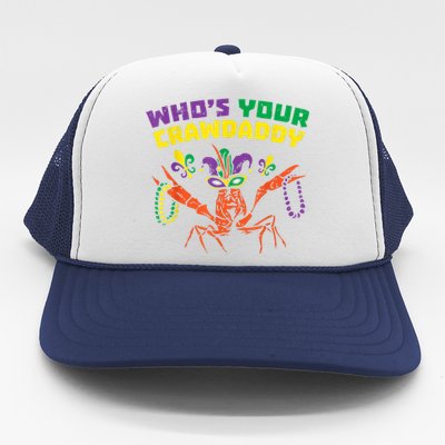 Whos Your Crawdaddy Crawfish Jester Beads Funny Mardi Gras Trucker Hat