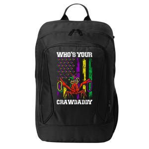 Who Your Crawdaddy Funny Crawfish Beads Mardi Gras Us Flag Gift City Backpack