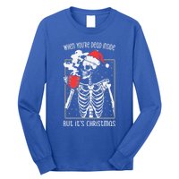 When YouRe Dead Inside But ItS Christmas Skeleton Coffee Cool Gift Long Sleeve Shirt