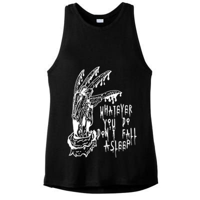 Whatever You Do Don't Fall Asleep Nightmare Horror Freddy Hand Halloween Costume Ladies PosiCharge Tri-Blend Wicking Tank