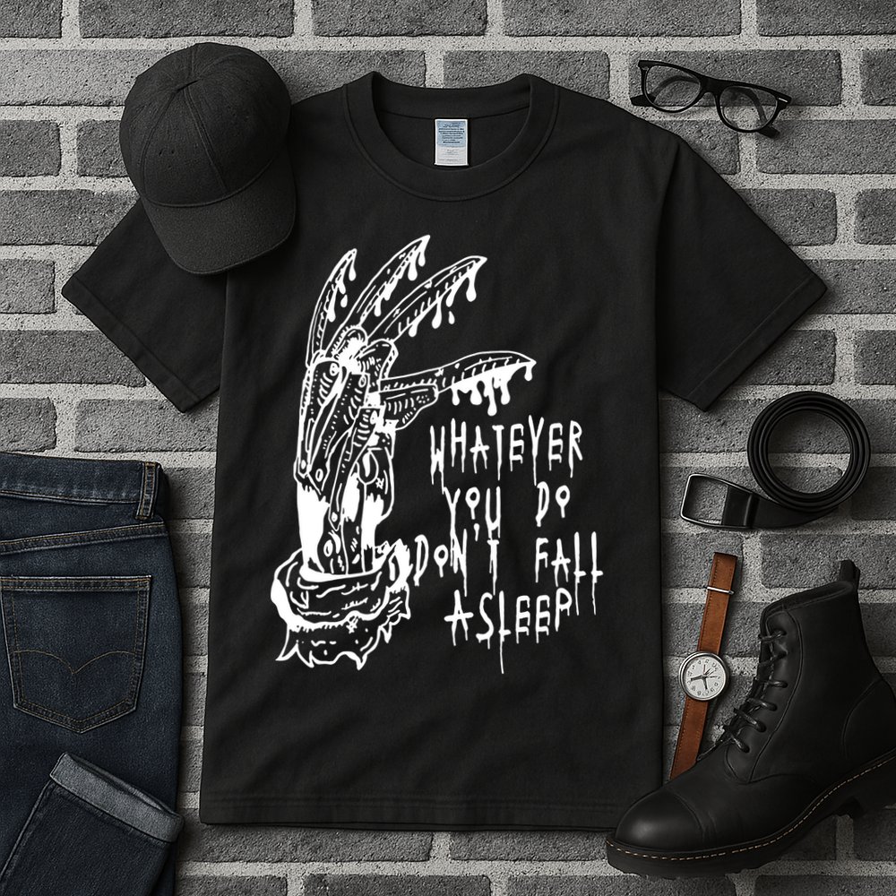 Whatever You Do Don't Fall Asleep Nightmare Horror Freddy Hand Halloween Costume Tall T-Shirt