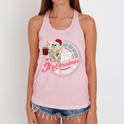 When YouRe Dead Inside But ItS Christmas Skeleton Humor Cute Gift Women's Knotted Racerback Tank