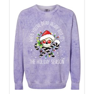 When YouRe Dead Inside But ItS Holiday Season Skull Santa Gift Colorblast Crewneck Sweatshirt