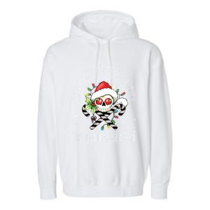 When YouRe Dead Inside But ItS Holiday Season Skull Santa Gift Garment-Dyed Fleece Hoodie