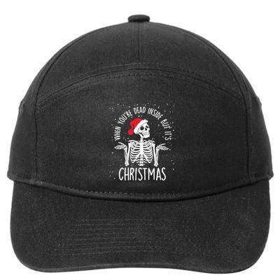 When You’Re Dead Inside Christmas Santa Skeleton 7-Panel Snapback Hat