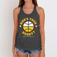 WhoS Your Daddy Denver Basketball Women's Knotted Racerback Tank