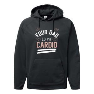 Womens YOUR DAD IS MY CARDIO Performance Fleece Hoodie