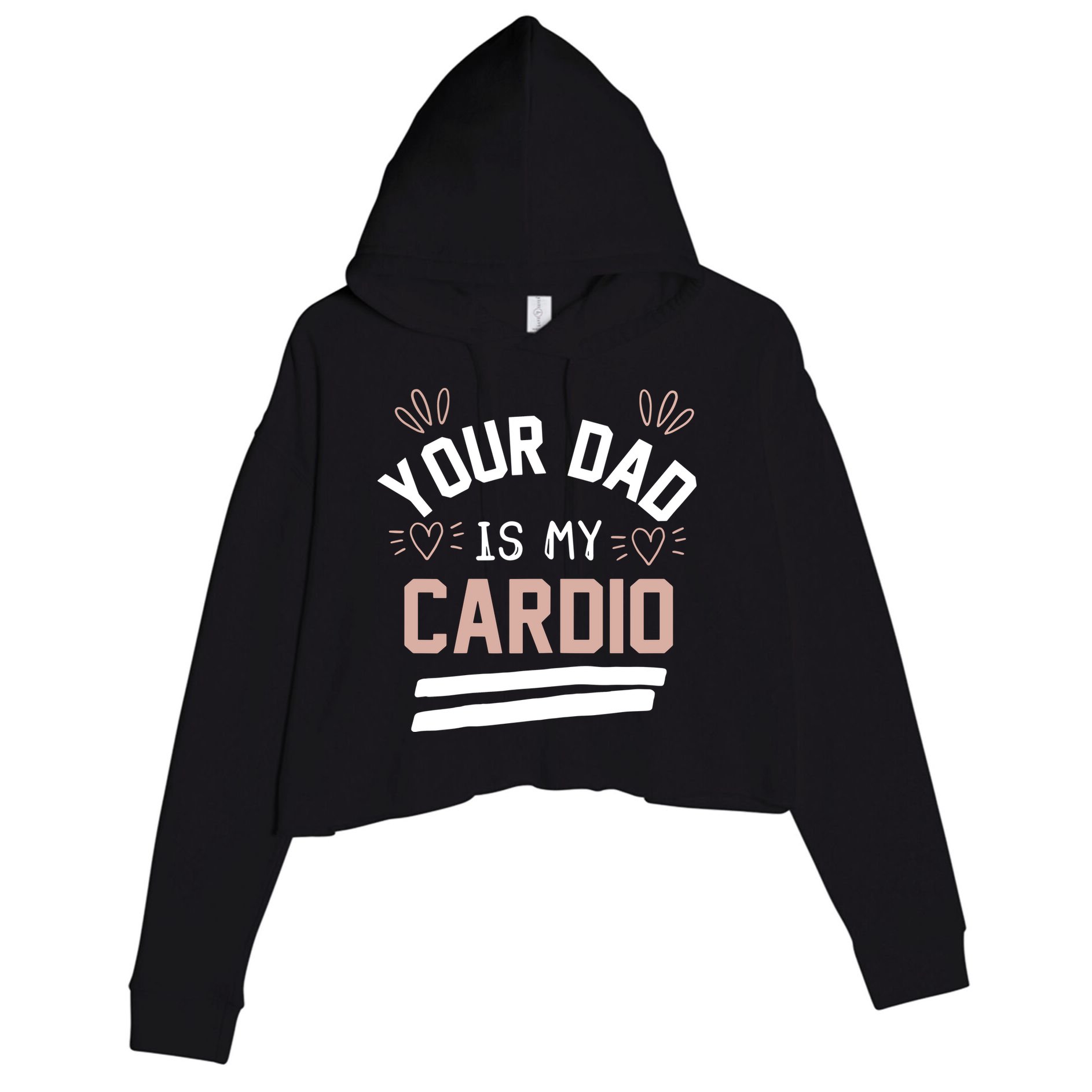 Womens YOUR DAD IS MY CARDIO Crop Fleece Hoodie