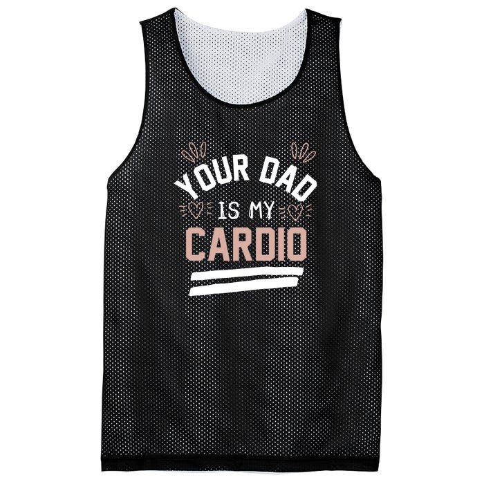 Womens YOUR DAD IS MY CARDIO Mesh Reversible Basketball Jersey Tank