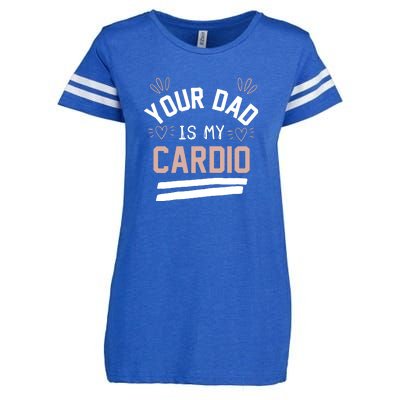 Womens YOUR DAD IS MY CARDIO Enza Ladies Jersey Football T-Shirt