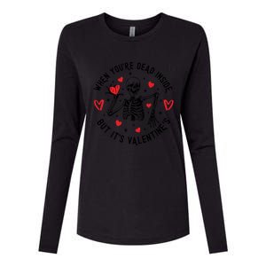 When You're Dead Inside But It's Valentine's Matching Couple Great Gift Womens Cotton Relaxed Long Sleeve T-Shirt