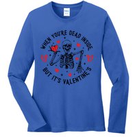 When You're Dead Inside But It's Valentine's Matching Couple Great Gift Ladies Long Sleeve Shirt