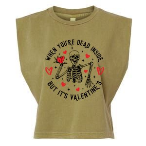 When You're Dead Inside But It's Valentine's Matching Couple Great Gift Garment-Dyed Women's Muscle Tee