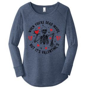 When You're Dead Inside But It's Valentine's Matching Couple Great Gift Women's Perfect Tri Tunic Long Sleeve Shirt